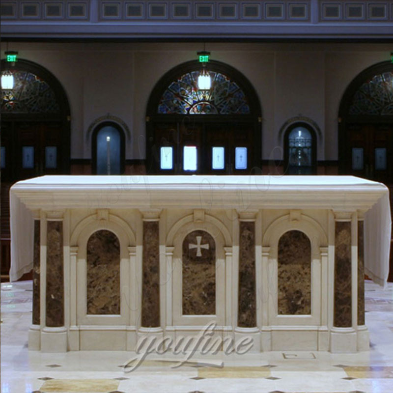 White Marble Altar Table catholic home altars for sale CHS324 You