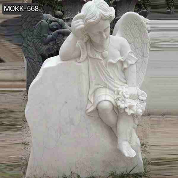 Hand Carved High Quality Marble Baby Angel Headstones for Sale MOKK568