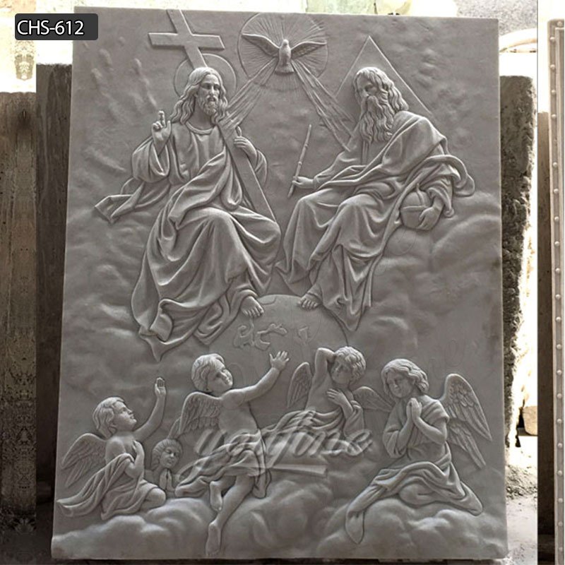 Famous-catholic-church-interior-wall-decor-Holy-Trinity-marble-relief-sculpture