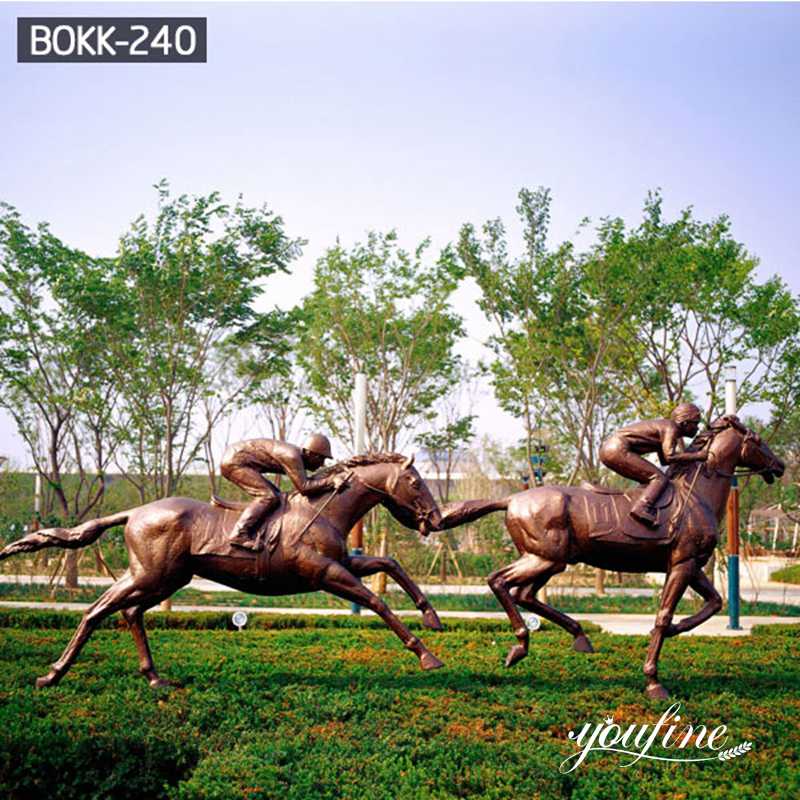 Outdoor Bronze Equestrian Statue Lawn Decor Manufacturer BOKK-240