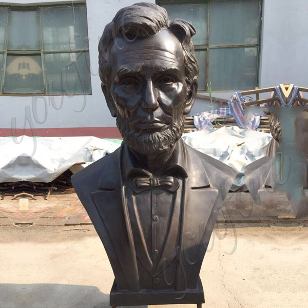 Large Custom Made Abraham Lincoln Replica of Bronze Bust Statue Decorative Bust Sculptures for Home Decor--BOKK-513