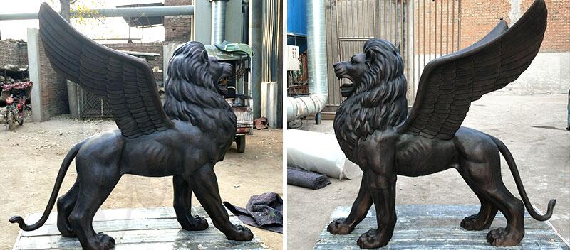 large bronze lion statue for front porch for sale