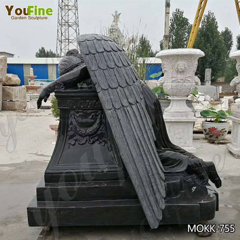 Black Angel Tombstone Hand Carved Marble Design for Sale MOKK-755 (1)