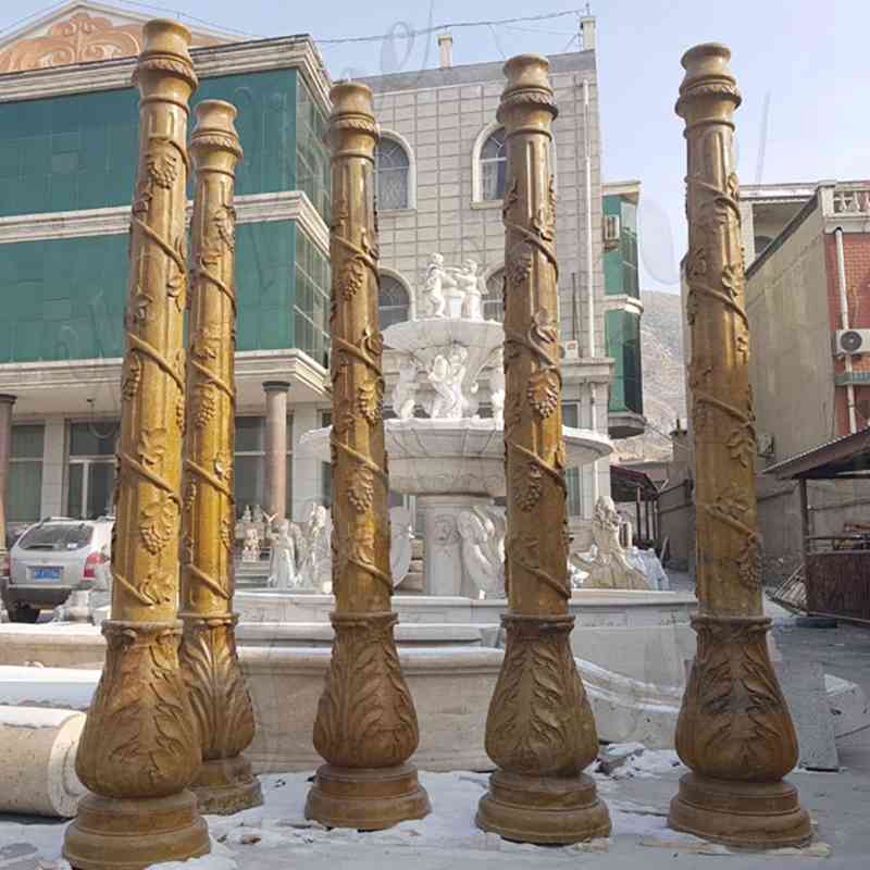 Cheap Antique Greek Spiral Column  Round Pillar Designs for Residential Buildings for Sale MOKK-151_副本