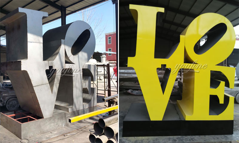 modern outdoor metal sculptures letter Love designs for our dutch friend