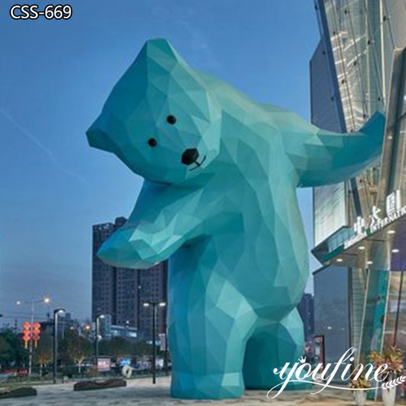 Stainless Steel Geometric Bear Sculpture Art Decor Supplier CSS-669 (3)