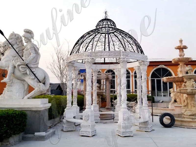 White Marble gazebo - YouFine Sculpture (2)