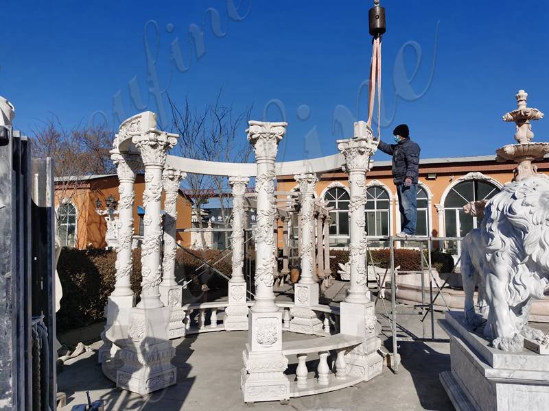 Outdoor Marble Gazebo - YouFine Sculpture (1)