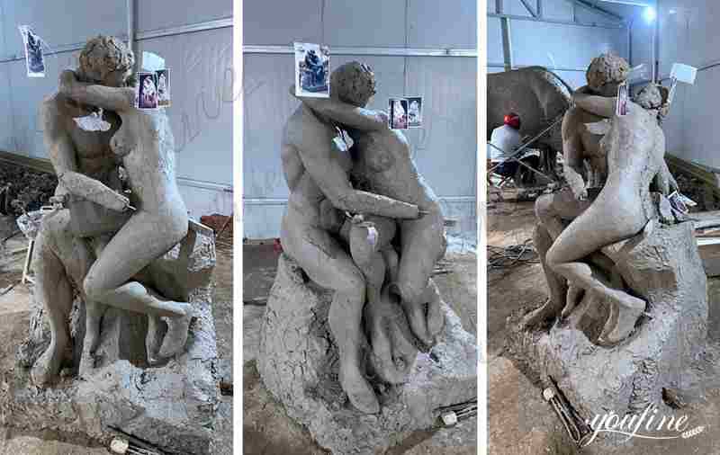 Marble Beautiful famous rodin the kiss sculpture for sale Clay Molds