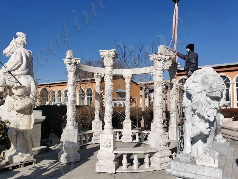 Outdoor Marble Gazebo - YouFine Sculpture (3)