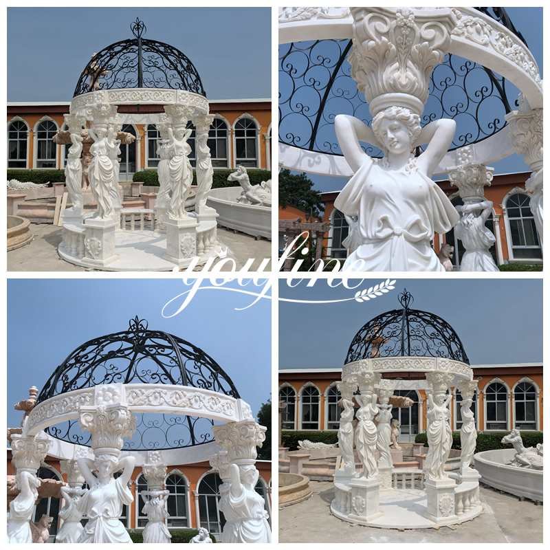 Garden Decoration Figure Sculpture Marble Gazebo for Sale