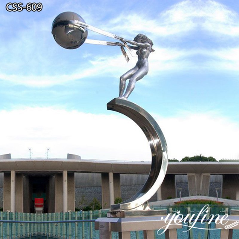Stainless Steel Force of Nature Statue Modern Art Decor for Sale CSS-609