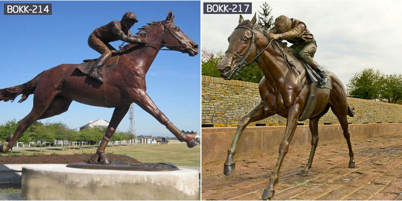 bronze horse racing statues for sale