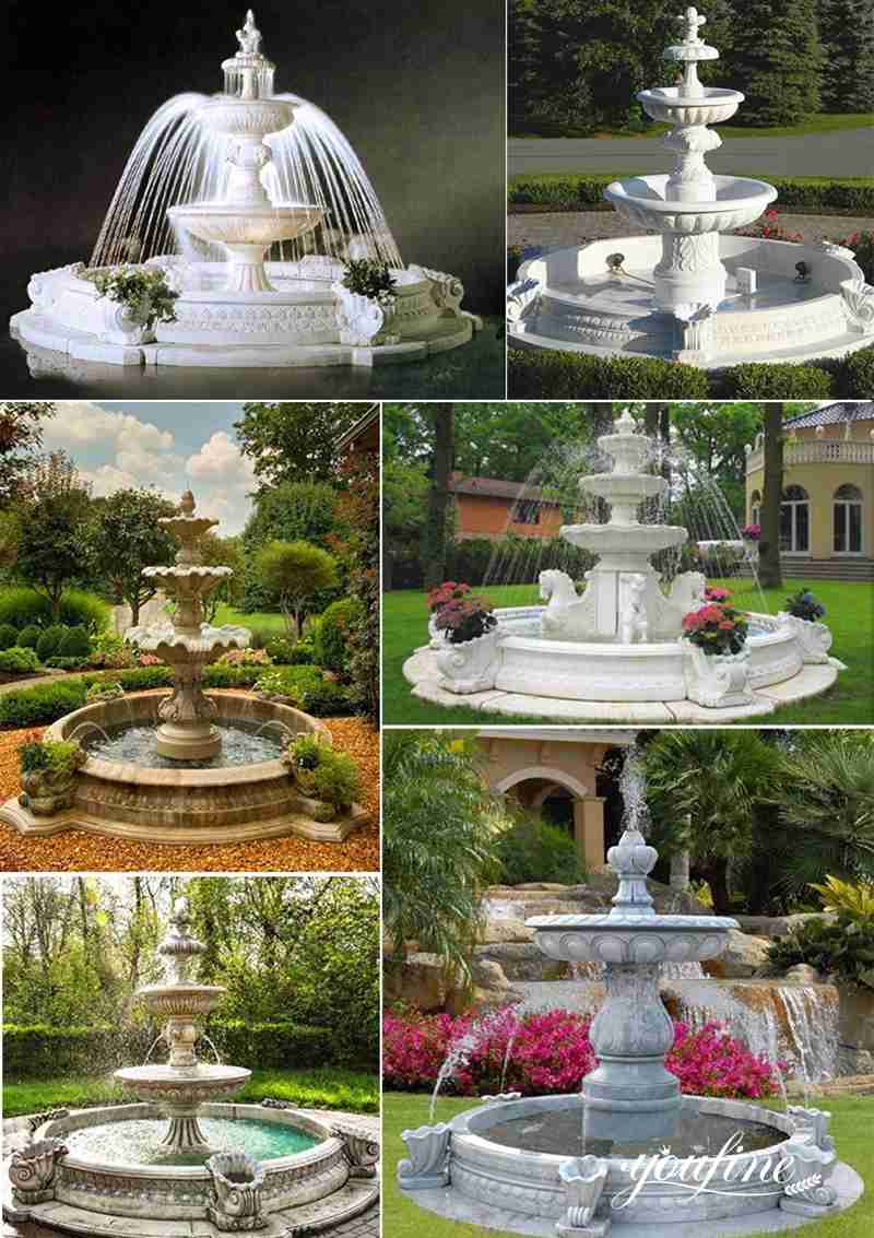large marble outdoor water fountain - YouFine Sculpture (1)