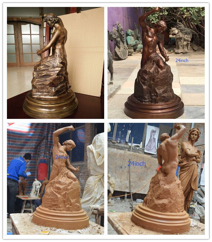 Classical decorative garden bronze self made man statues for sale