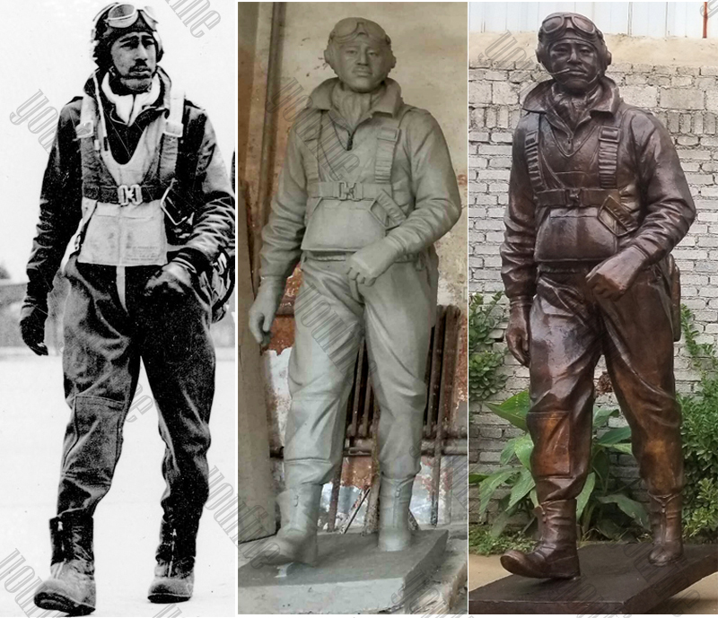 Custom Made Madetuskegee Airmen Statue Monument Replica Life Size Bronze Statue Commissions
