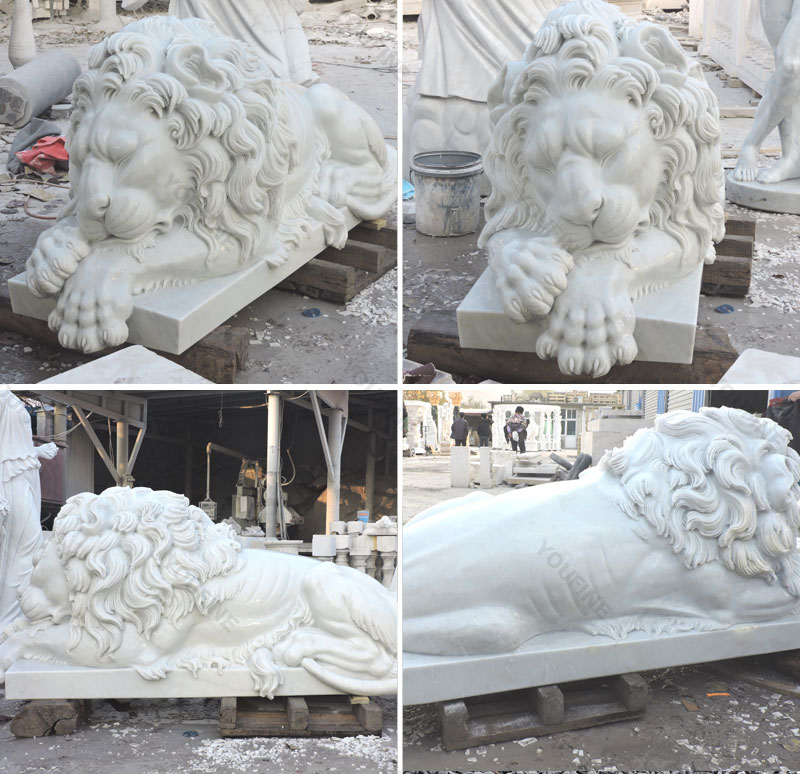 life size marble lion statue for home