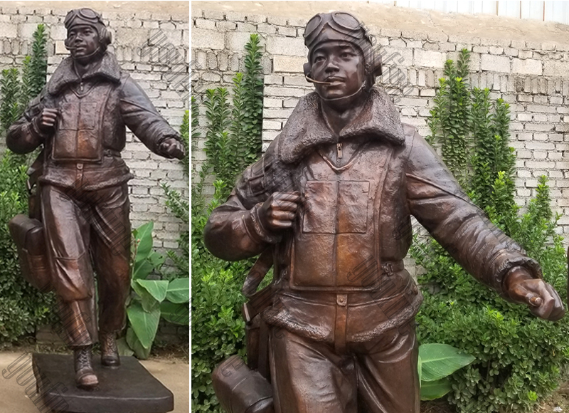 Custom Made Madetuskegee Airmen Statue Monuments Replica Life Size Bronze Statue Commission for Our American Friend for Sale