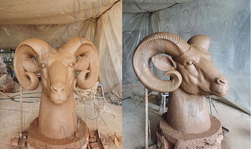 sheep head sculpture-YouFine Sculpture