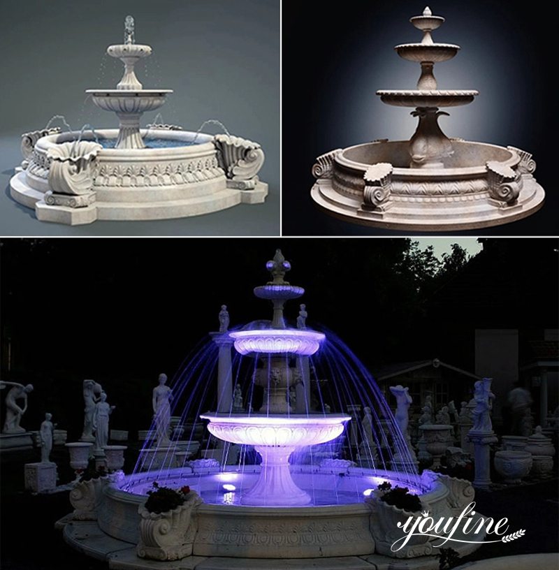 large marble outdoor water fountain - YouFine Sculpture (2)