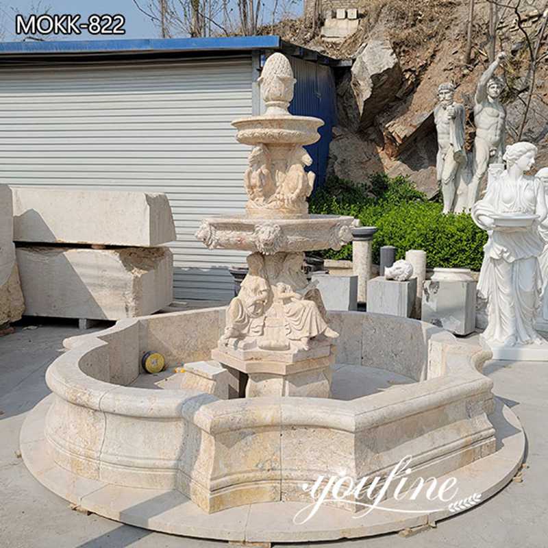 Garden Decoration Beige Marble Fountain for sale MOKK-822