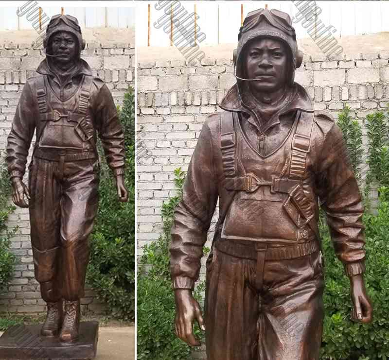 Custom Made Madetuskegee Airmen Statues Monument Replicas Life Size Bronze Statue Commission for Our American Friend for Sale