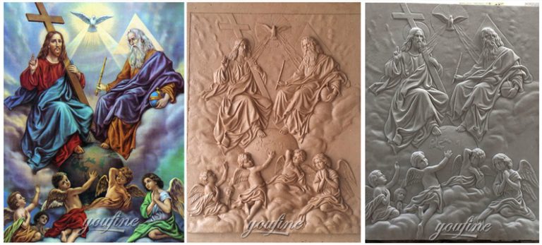 Church-interior-wall-decor-Holy-Trinity-marble-relief-sculpture-made-from-a-image-process