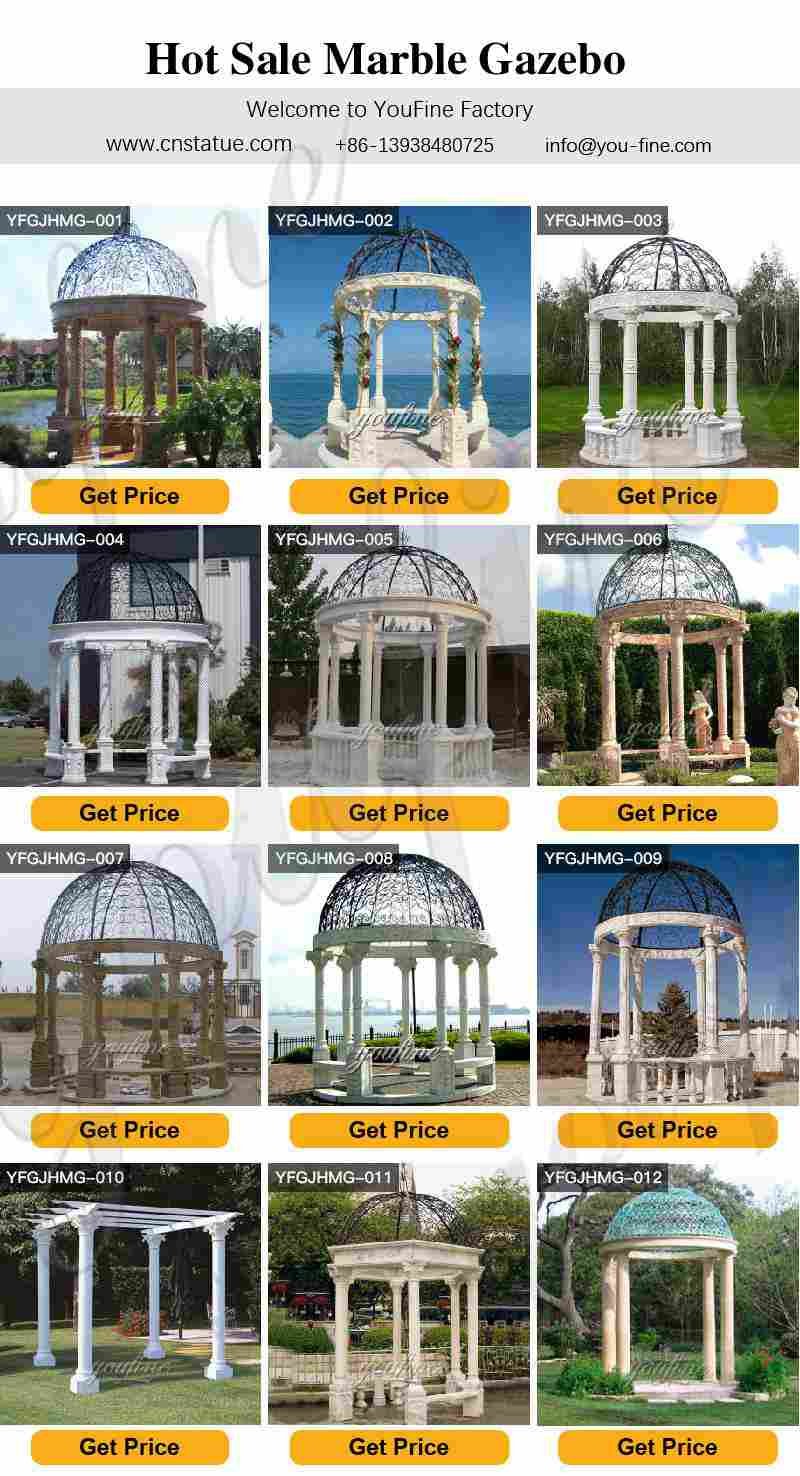 Outdoor Decoration Huge Column Marble Gazebo