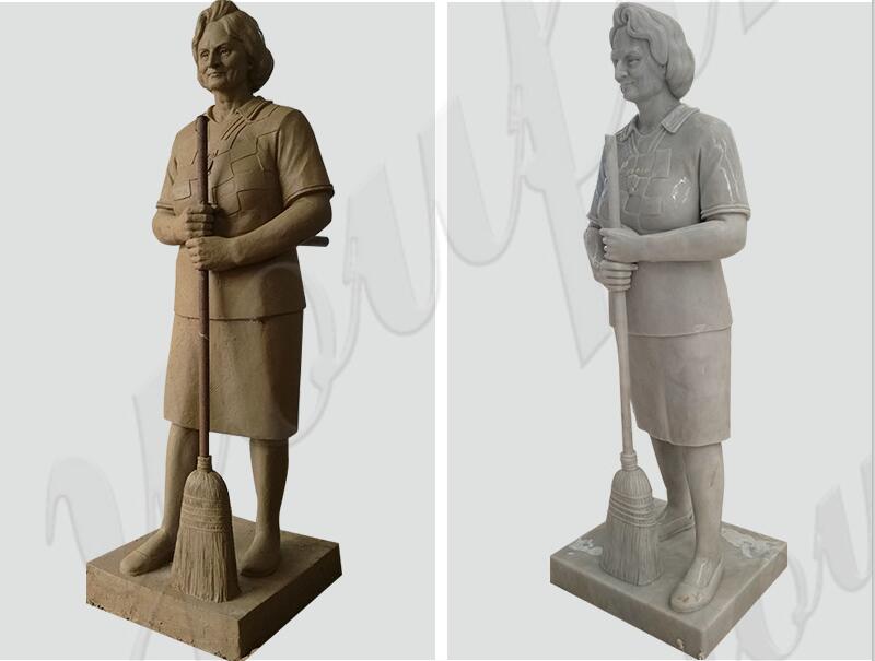 custom made a life size marble figure statue from a photo for our customer's mother