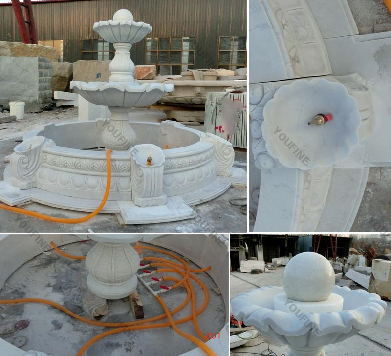 life size hand carved outdoor garden decor two tiered marble fountain for sales