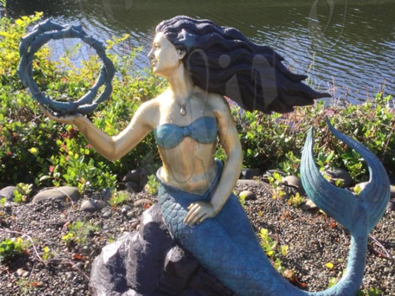 YouFine Sculpture Bronze mermaid sculpture (2)