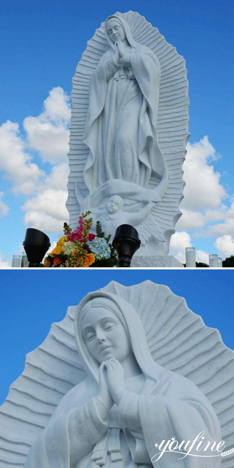 Outdoor Catholic Our Lady Of Guadalupe Stone Statue for Sale CHS357