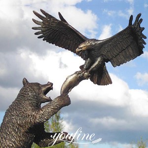  » Garden Decorative Bronze Bear Statue with Eagle Fighting Fish for Sale BOKK-292