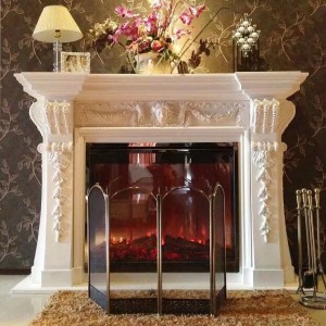  » Hot Sale Customized Fireplace Surround White Marble Fireplace Mantel