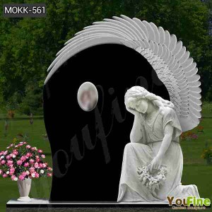  » Life Size Marble Angel Cemetery Statues with Customized Service  MOKK-561