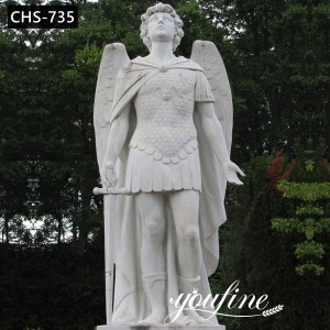 Life Size Marble Archangel Michael Statue Garden Decor for Sale CHS-735