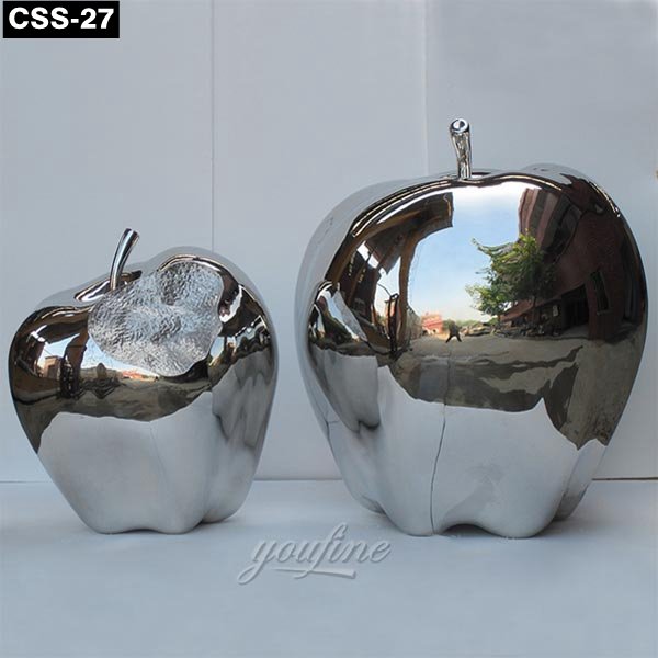 Metal apple sculpture