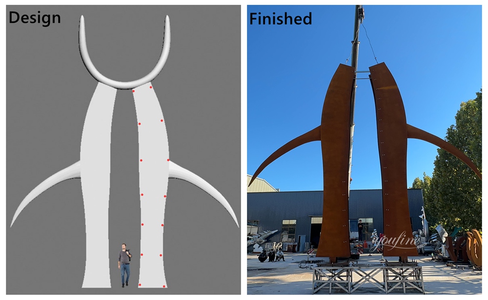 10-Meter-Tall Corten Steel Sculpture Project