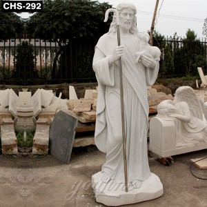  » Religious Natural White Marble Jesus Shepherd Statue CHS-292