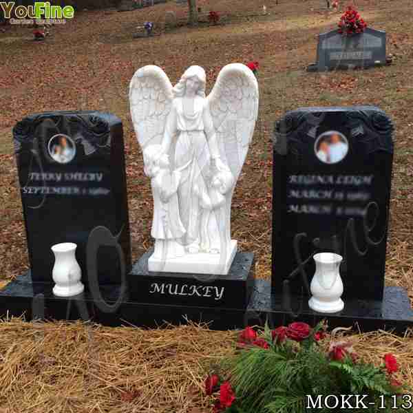 Hand Carved Marble Angel Tombstones Designs with Customized Service MOKK-113