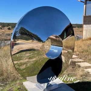 Modern garden decor mirror polished outdoor metal sculptures for sale CSS-41