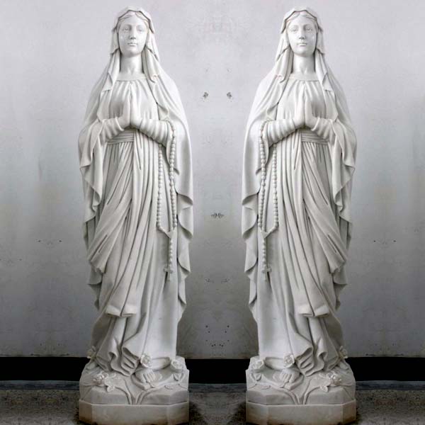 Hand Made Natural Marble Virgin Mary Statue for Sale