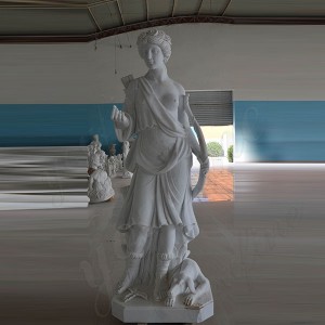  » Sculpture Supplier Life Size Marble Statue Famous Greek Statue Hunting Goddess Sculpture Marble Garden Decor MOKK-1001