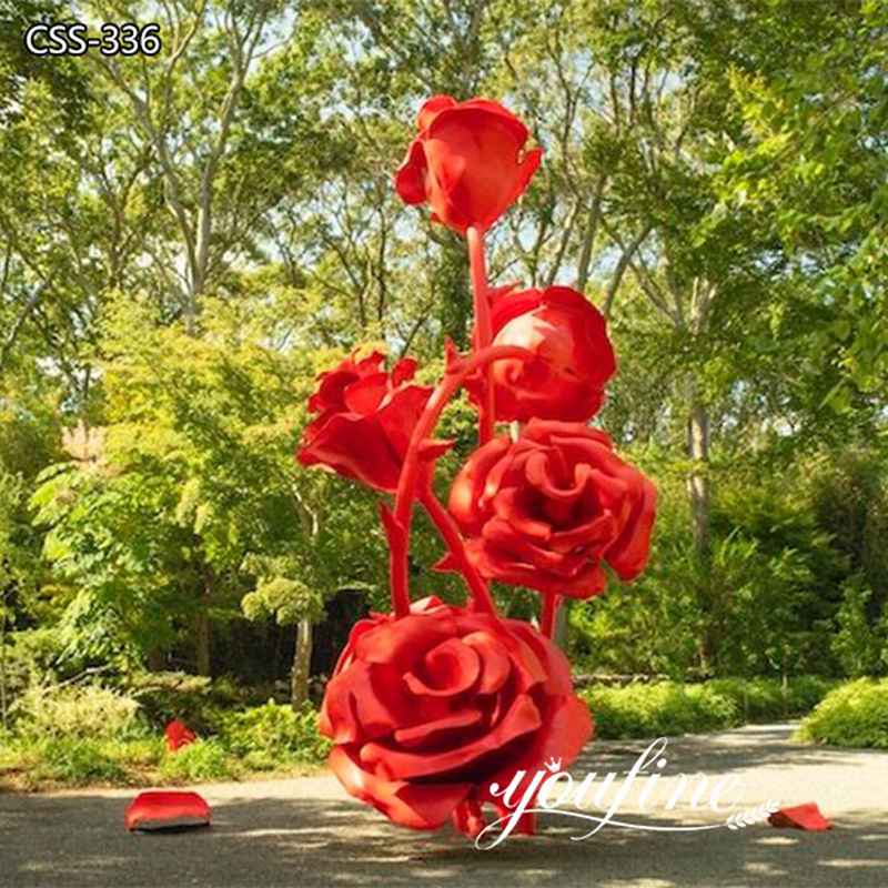 Giant Metal Rose Sculpture Outdoor Lawn Decor Manufacturer CSS-336