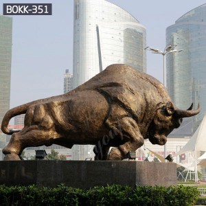 Outdoor Large Bronze Wall Street Charging Bull Statue for Sale BOKK-351