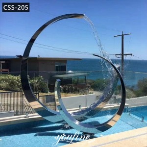 Large Hotel Waterscape Mirror Stainless Steel Sculpture for Sale CSS-205