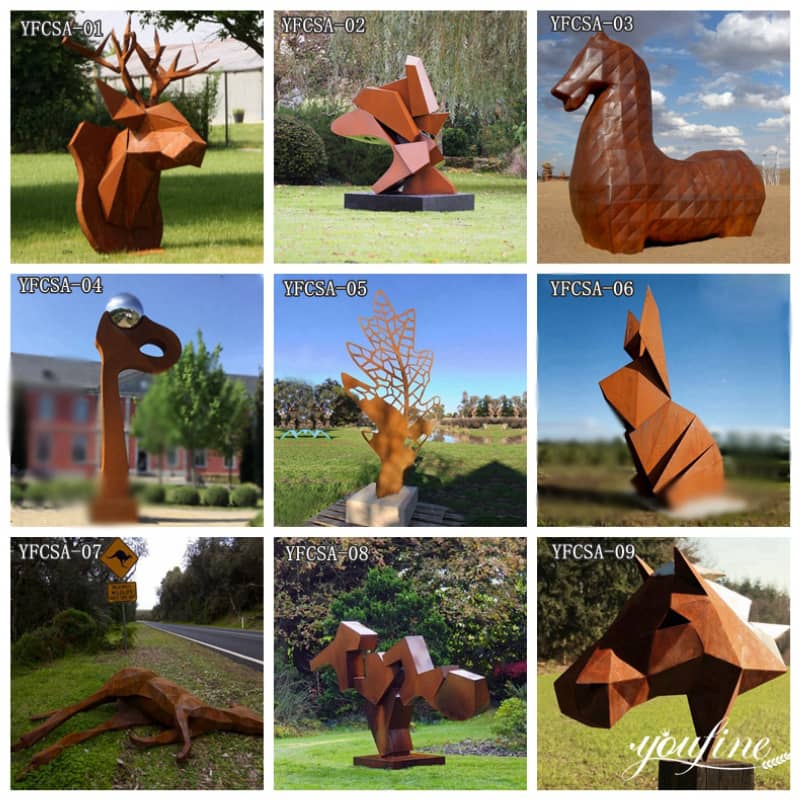 more corten steel sculptures
