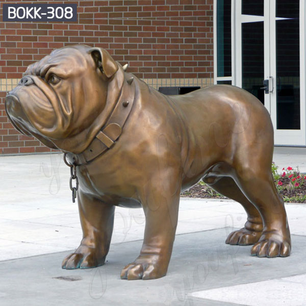 Garden Life Size Bronze Bulldog Statues for Home BOKK-308