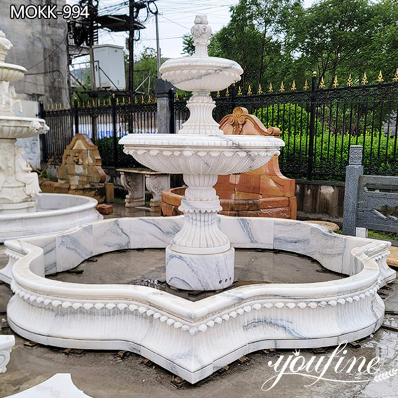 Hand Carved 2 Tier Marble Water Fountain for Garden Supplier MOKK-994