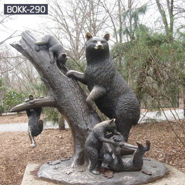 High Quality Life Size Bronze Bear Statue for Garden Decor Supplier BOKK-290